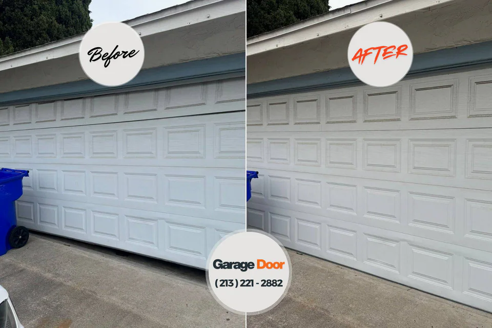 Before and after: garage door repair Morocco, IN